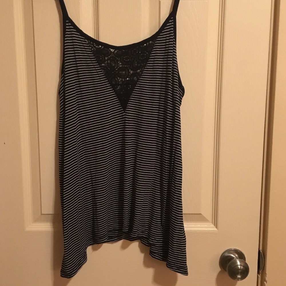 Old Navy Lace Striped Tank Medium